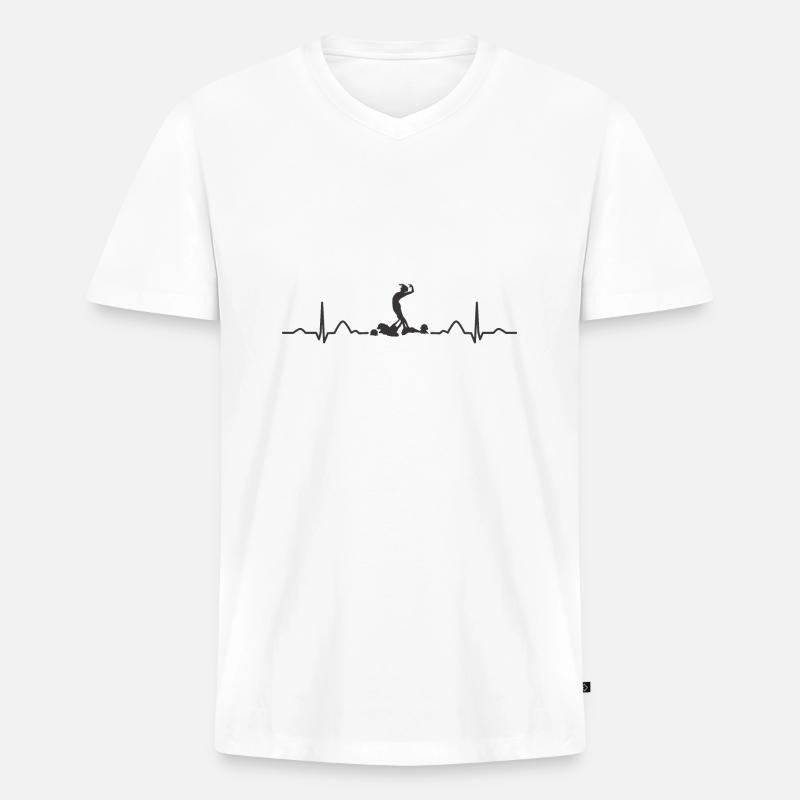Synchronschwimmen Team Artistic Swim - Männer Premium Bio T-Shirt mit V-Ausschnitt - Weiß