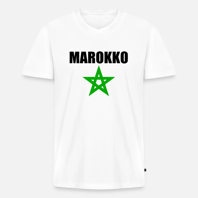 Marokko - Männer Premium Bio T-Shirt mit V-Ausschnitt - Weiß