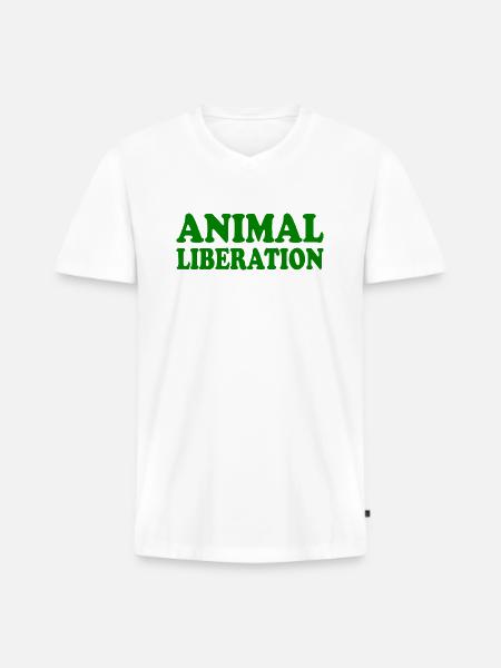 Animal liberation - Männer Premium Bio T-Shirt mit V-Ausschnitt - Weiß