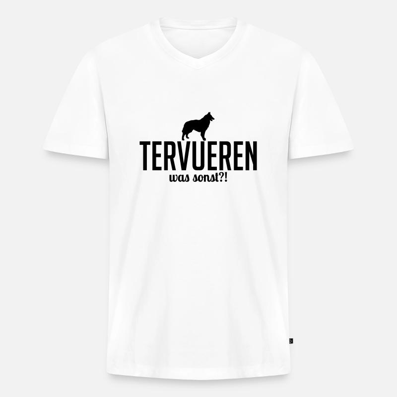 TERVUEREN was sonst Hundespruch Wilsigns - Männer Premium Bio T-Shirt mit V-Ausschnitt - Weiß