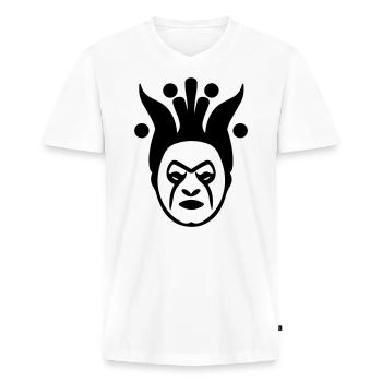 clown - T-shirt encolure en V Premium bio Homme - blanc - Devant - Nico (187cm)