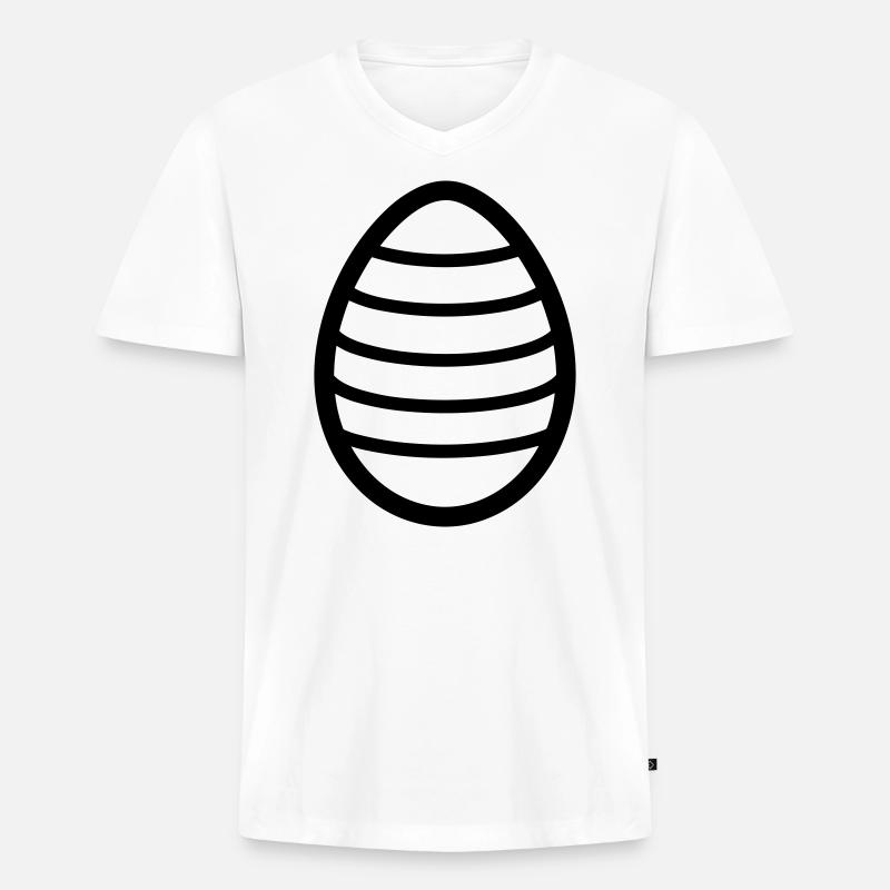 Osterei - Männer Premium Bio T-Shirt mit V-Ausschnitt - Weiß