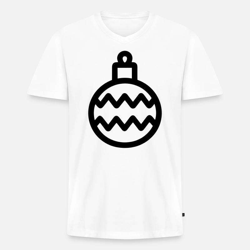 Weihnachtskugel - Männer Premium Bio T-Shirt mit V-Ausschnitt - Weiß