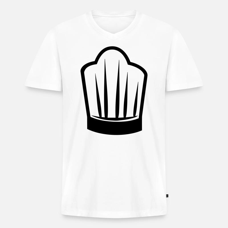Küchenchef - Männer Premium Bio T-Shirt mit V-Ausschnitt - Weiß