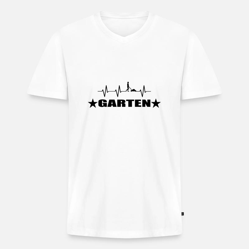 Garten - Männer Premium Bio T-Shirt mit V-Ausschnitt - Weiß