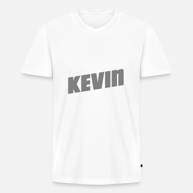 KEVIN Geschenkidee - Männer Premium Bio T-Shirt mit V-Ausschnitt - Weiß
