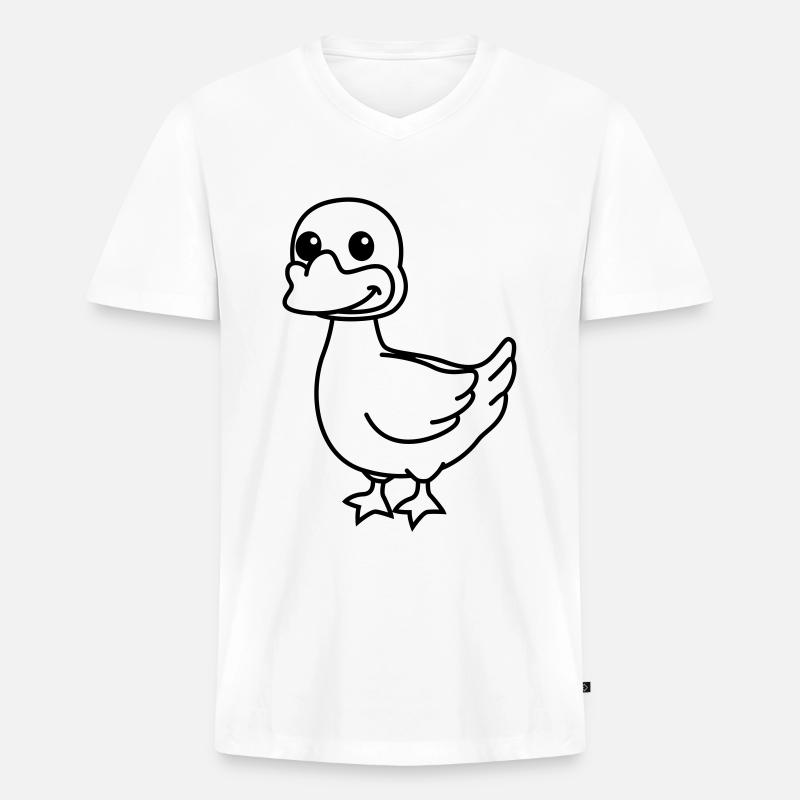 Gans Comic Tier - Männer Premium Bio T-Shirt mit V-Ausschnitt - Weiß