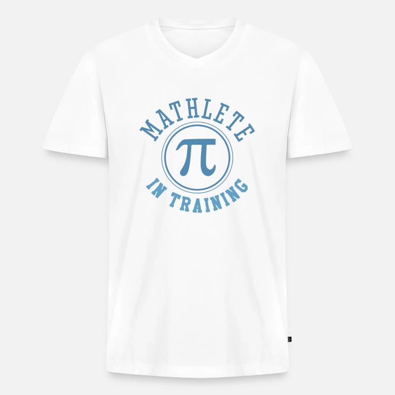 Mathlet im Training - Männer Premium Bio T-Shirt mit V-Ausschnitt - Weiß