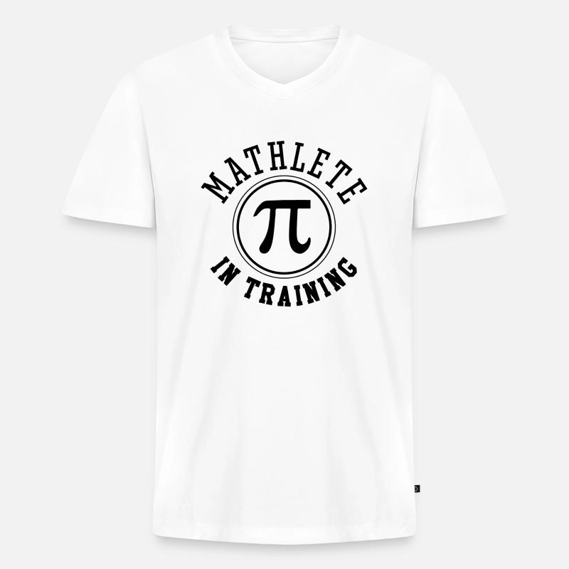 Mathlet im Training - Männer Premium Bio T-Shirt mit V-Ausschnitt - Weiß