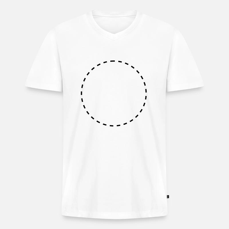 Kreis gestrichelt - Männer Premium Bio T-Shirt mit V-Ausschnitt - Weiß