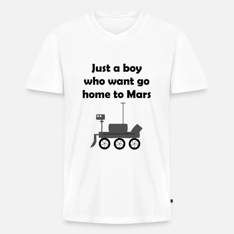 Die Mars Entdecker - Männer Premium Bio T-Shirt mit V-Ausschnitt - Weiß