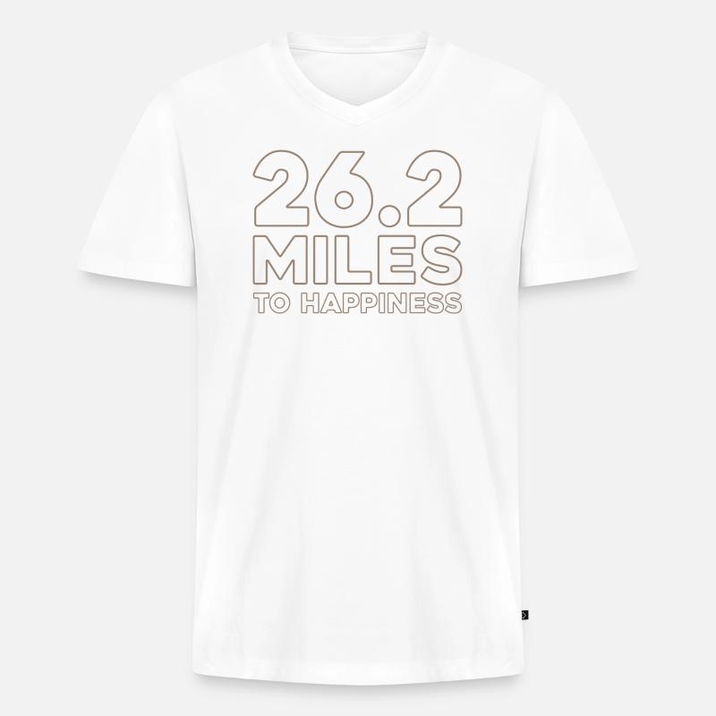 Marathonläufer Training Langstreckenlauf - Männer Premium Bio T-Shirt mit V-Ausschnitt - Weiß