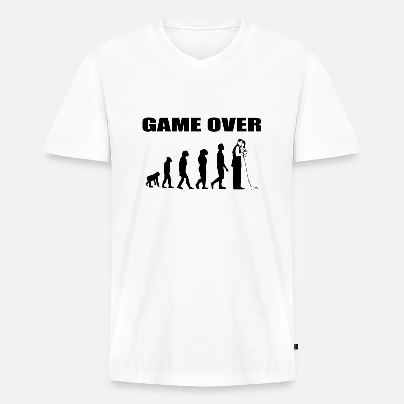 Junggesellenabschied - Männer Premium Bio T-Shirt mit V-Ausschnitt - Weiß