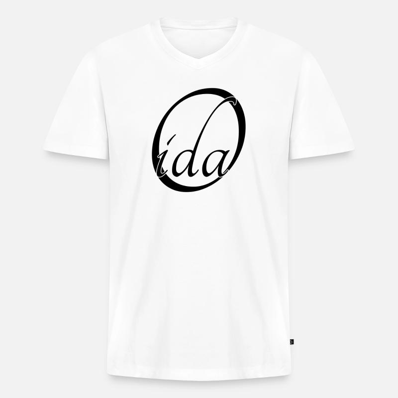 Oida - Männer Premium Bio T-Shirt mit V-Ausschnitt - Weiß