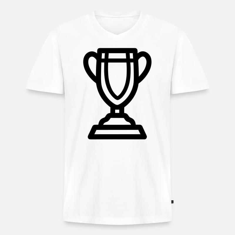 Trophäe - Männer Premium Bio T-Shirt mit V-Ausschnitt - Weiß
