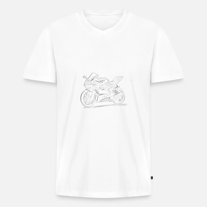 C64816C2 7BA0 4D1F 9632 D3F856C77726 - Männer Premium Bio T-Shirt mit V-Ausschnitt - Weiß
