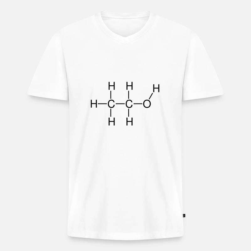 Ethanol Alkohol Strukturformel - Männer Premium Bio T-Shirt mit V-Ausschnitt - Weiß