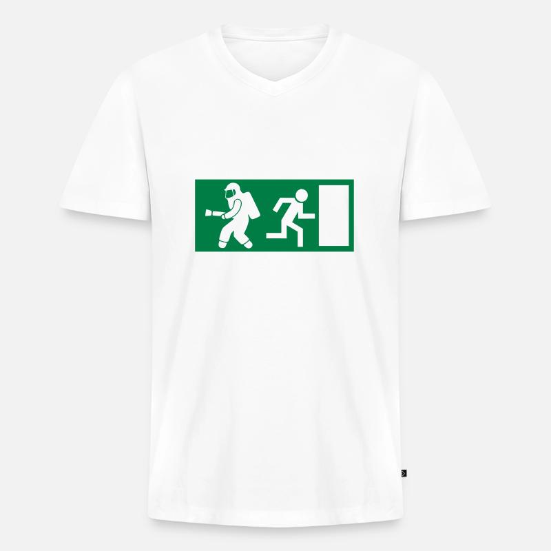 Firefighter Exit Emergency Exit - Men's Premium Organic T-shirt with V-neck - white