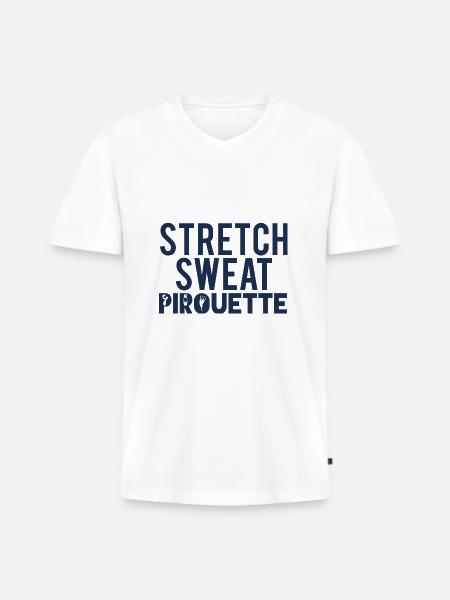Ballet Gift Stretch - Sweat - Pirouette - Men's Premium Organic T-shirt with V-neck - white