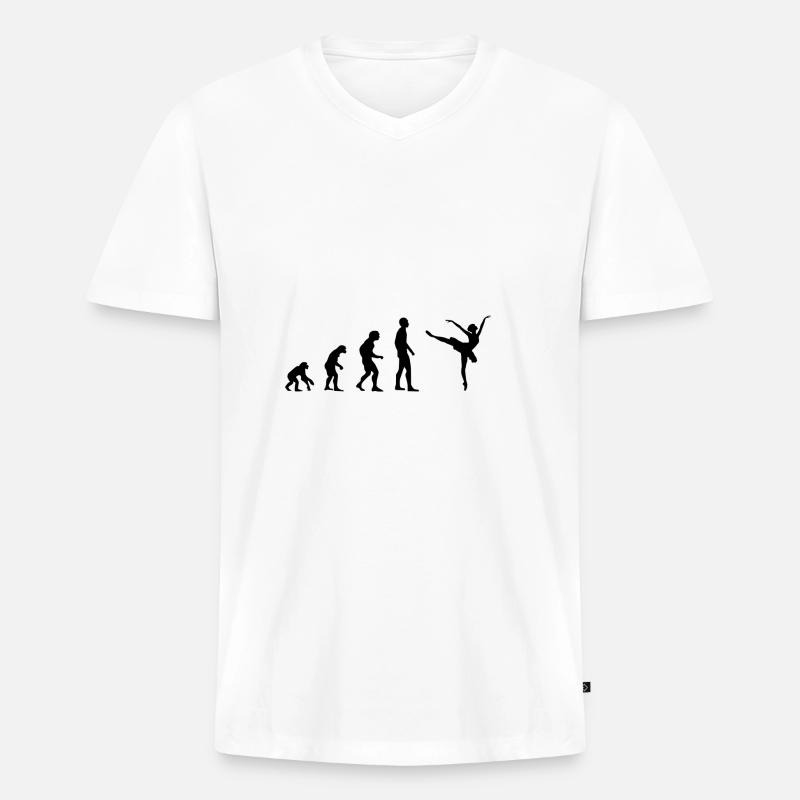 Tanzen Evolution - Männer Premium Bio T-Shirt mit V-Ausschnitt - Weiß