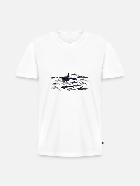 Dolphins - Dolphins - Dauphins - Delphinidae - Men's Premium Organic T-shirt with V-neck - white
