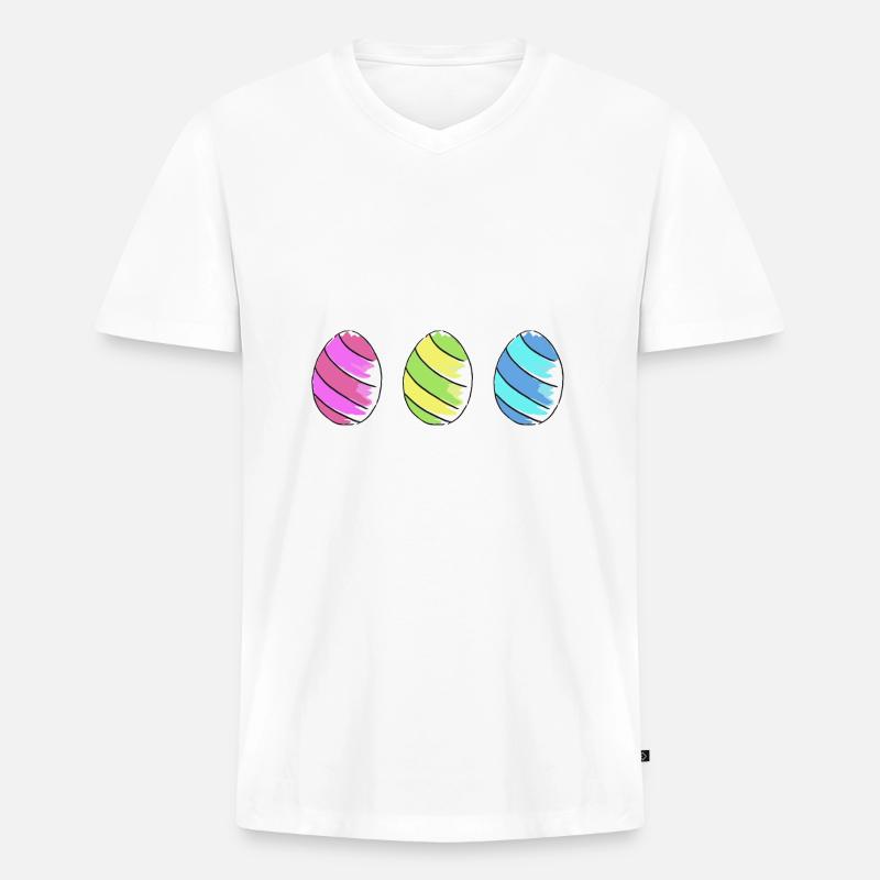 eggs eggs easter easteregg easter eggs easter75 - Men's Premium Organic T-shirt with V-neck - white
