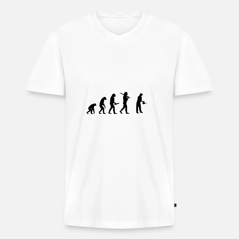 gaertner evolution progress development - Men's Premium Organic T-shirt with V-neck - white