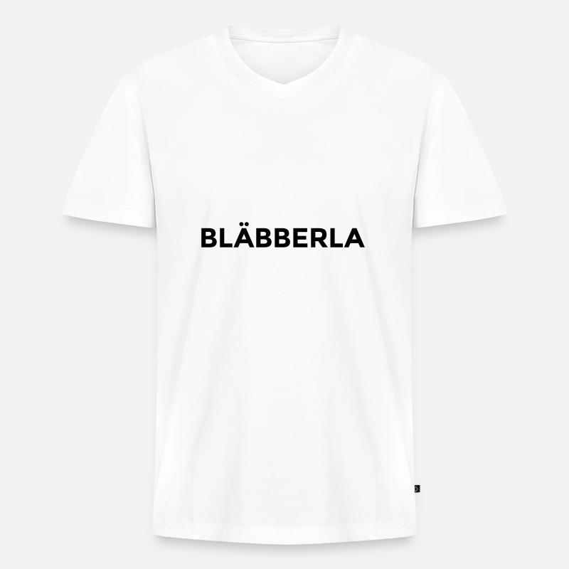 Bläbberla montserrat - Männer Premium Bio T-Shirt mit V-Ausschnitt - Weiß