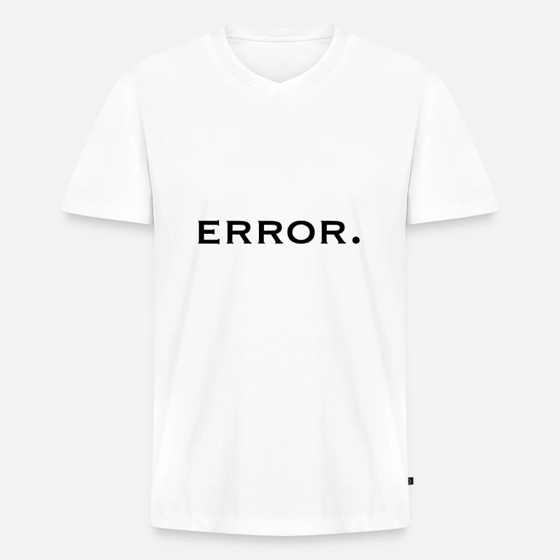 error - Männer Premium Bio T-Shirt mit V-Ausschnitt - Weiß
