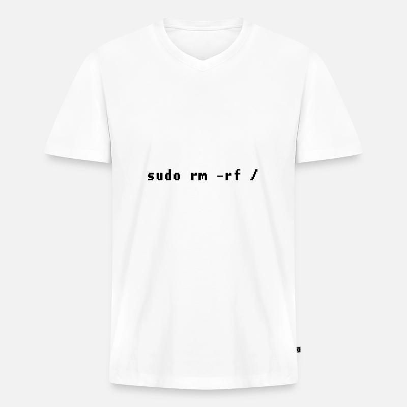 Lustiges Linux Admin Design - Männer Premium Bio T-Shirt mit V-Ausschnitt - Weiß