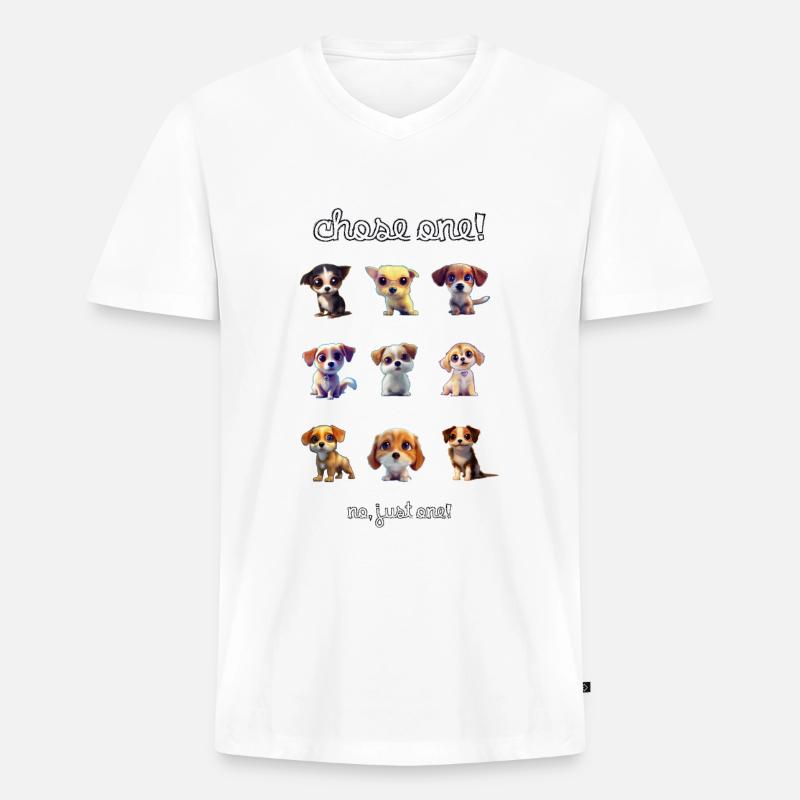 Chose one 2 - Männer Premium Bio T-Shirt mit V-Ausschnitt - Weiß