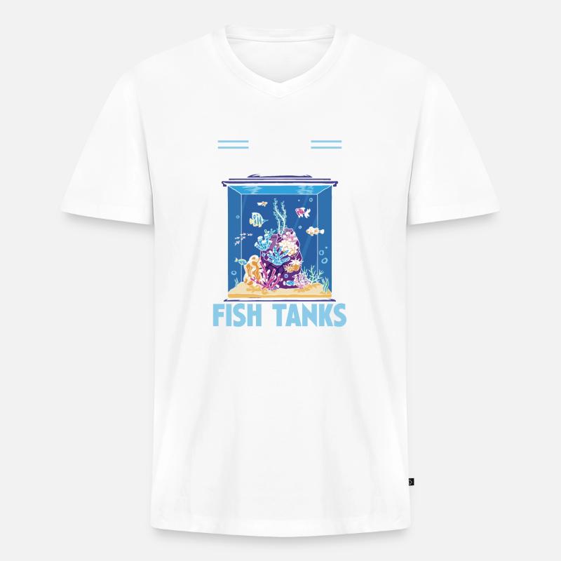 Aquarianer Aquarianer Aquarianer - Männer Premium Bio T-Shirt mit V-Ausschnitt - Weiß