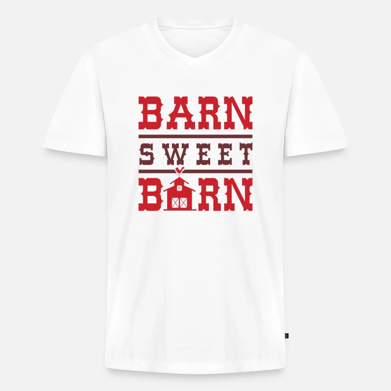 Barn Sweet Barn - Männer Premium Bio T-Shirt mit V-Ausschnitt - Weiß