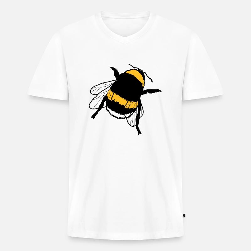 Hummel - Männer Premium Bio T-Shirt mit V-Ausschnitt - Weiß