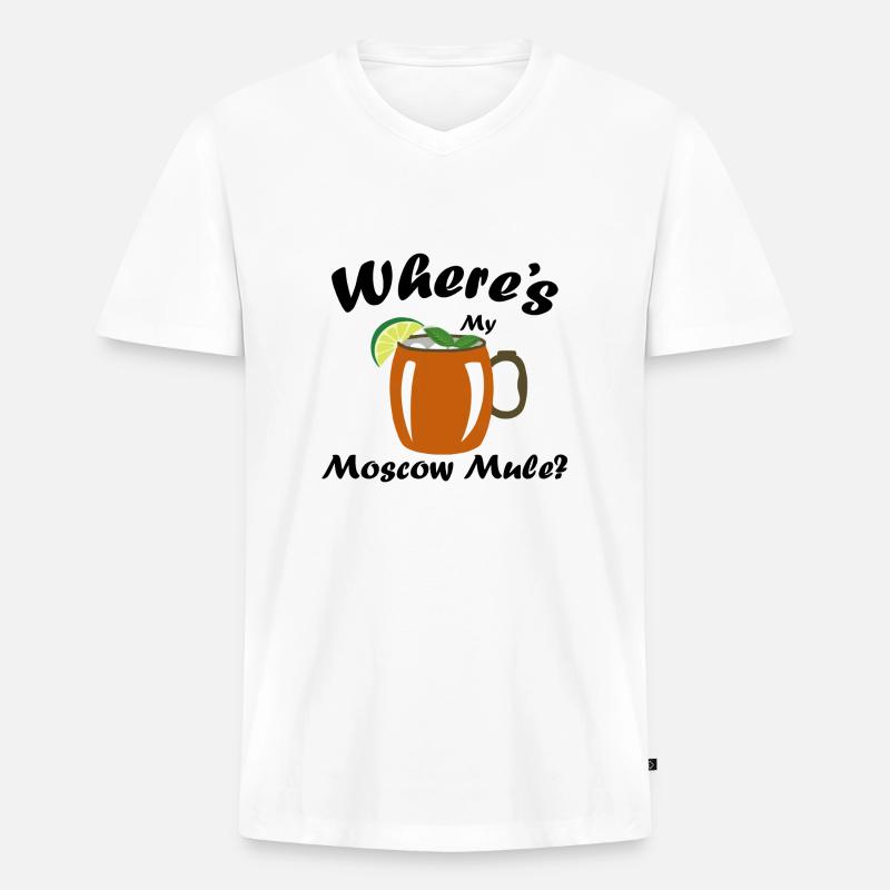 Moscow Mule - Männer Premium Bio T-Shirt mit V-Ausschnitt - Weiß