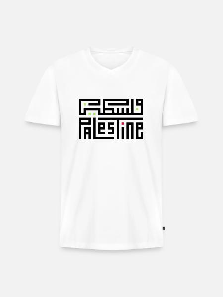FALASTIN PALESTINE - Men's Premium Organic T-shirt with V-neck - white
