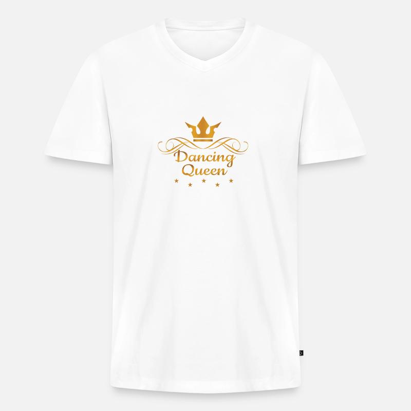 Dancing Queen - Männer Premium Bio T-Shirt mit V-Ausschnitt - Weiß