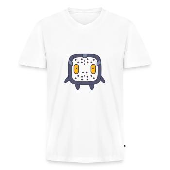 Süss Monster Halloween Kinderkostüm Geschenk Idee - Männer Premium Bio T-Shirt mit V-Ausschnitt - Weiß - Vorne - Nico (187cm)