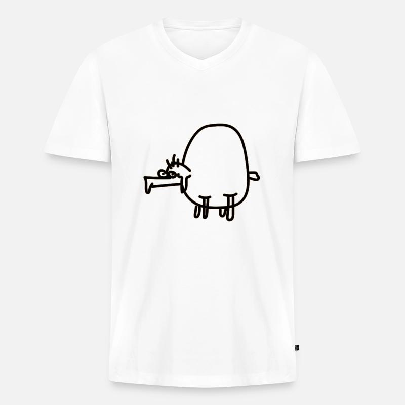 Guenther das Schaaf - Männer Premium Bio T-Shirt mit V-Ausschnitt - Weiß
