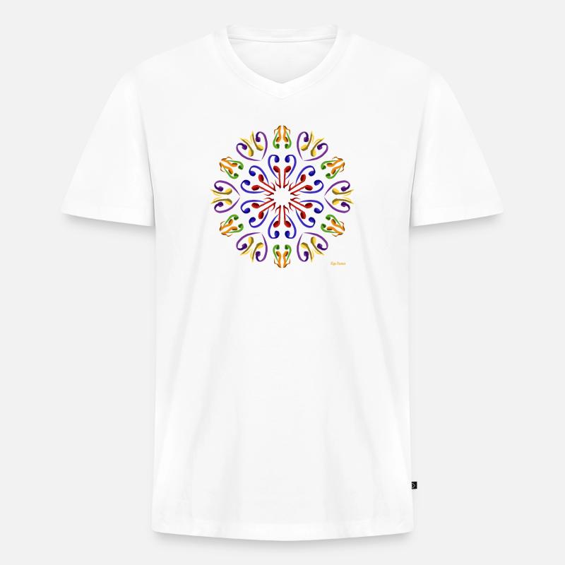 Achtel im Code - Männer Premium Bio T-Shirt mit V-Ausschnitt - Weiß