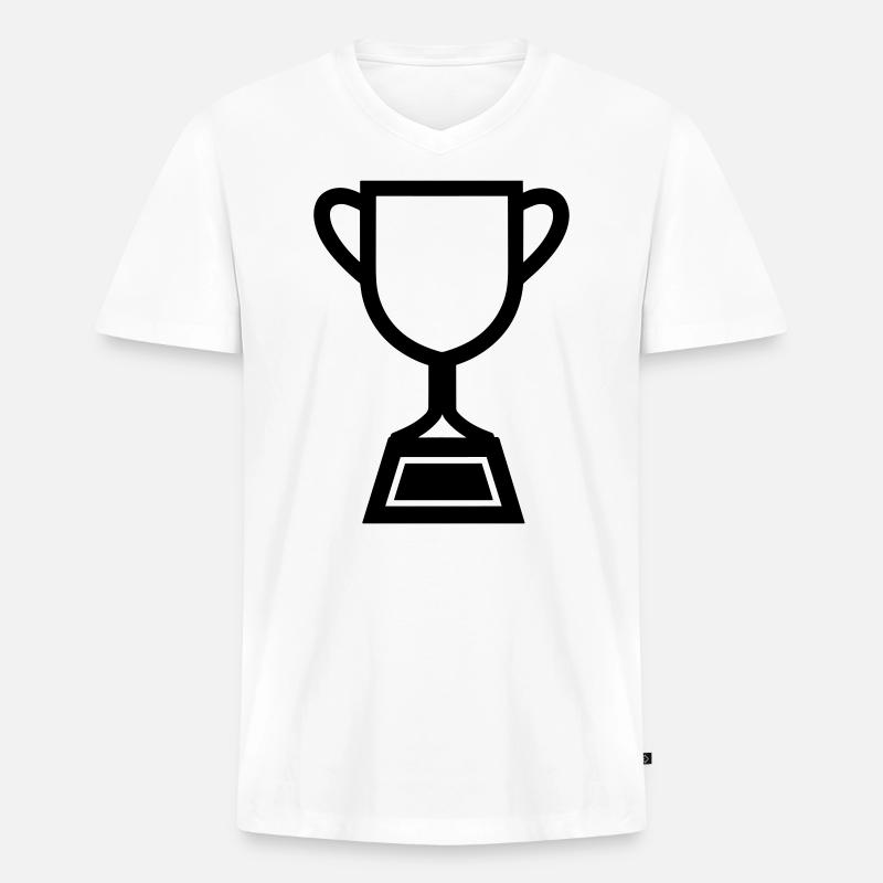 Trophäe - Männer Premium Bio T-Shirt mit V-Ausschnitt - Weiß