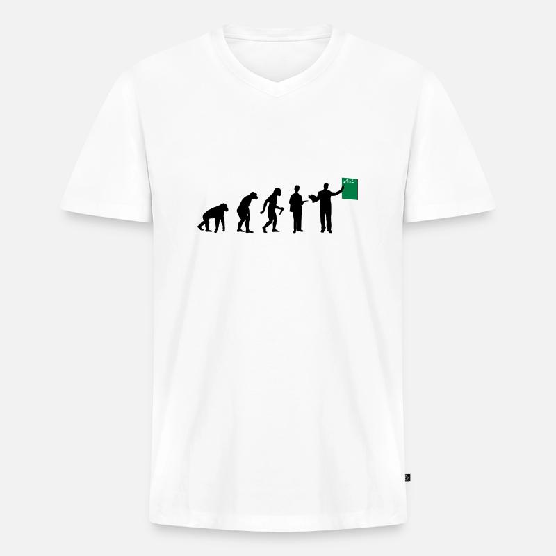 Teacher Evolution - Männer Premium Bio T-Shirt mit V-Ausschnitt - Weiß