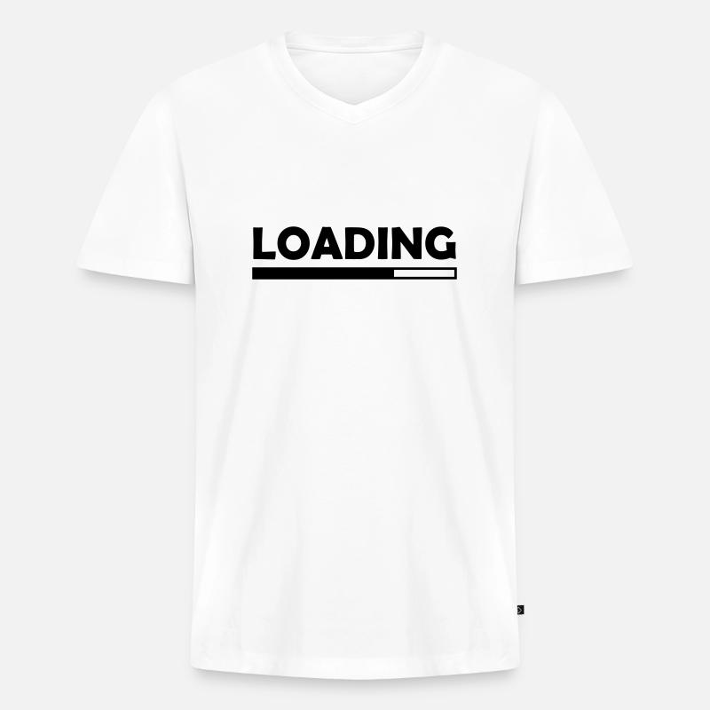 Loading - Männer Premium Bio T-Shirt mit V-Ausschnitt - Weiß