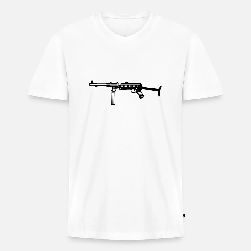 mp 38 40 1f - Männer Premium Bio T-Shirt mit V-Ausschnitt - Weiß