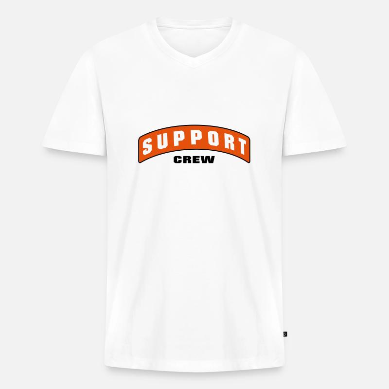SUPPORT CREW PATCH - Männer Premium Bio T-Shirt mit V-Ausschnitt - Weiß