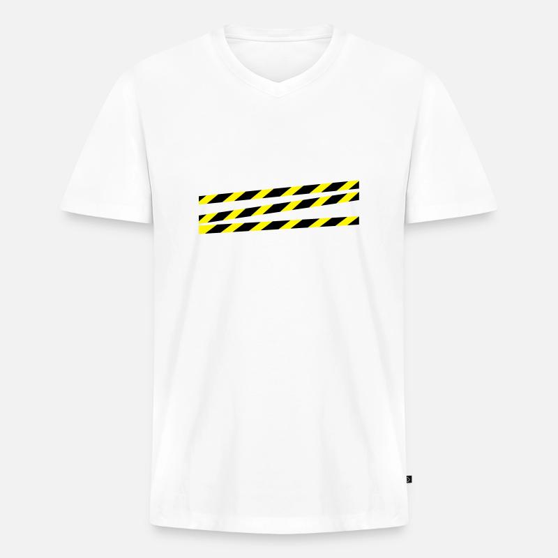 construction__f2 - Männer Premium Bio T-Shirt mit V-Ausschnitt - Weiß