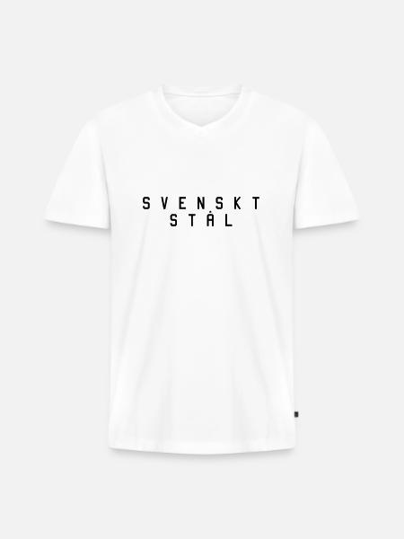 Swedish steel 1 - Men's Premium Organic T-shirt with V-neck - white