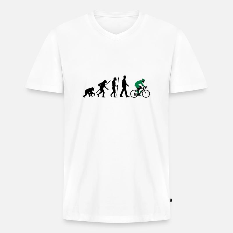 evolution_radfahrer_052012_d_2c - Männer Premium Bio T-Shirt mit V-Ausschnitt - Weiß