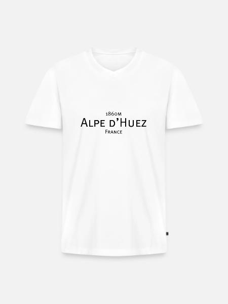 alpe d huez - Männer Premium Bio T-Shirt mit V-Ausschnitt - Weiß
