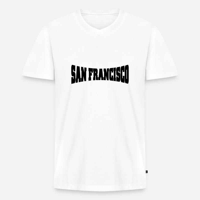 San Francisco - Männer Premium Bio T-Shirt mit V-Ausschnitt - Weiß